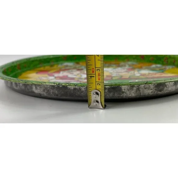 Vintage Keebler Elf Christmas Metal 10.5" Serving Tray With Santa & Baking Elves - Picture 11 of 11